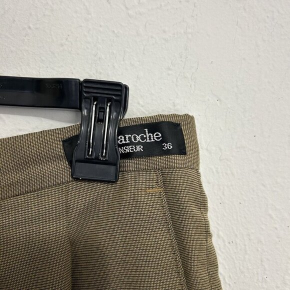 Guy Laroche Vintage Men's Pleated Pin Check Dress Trousers Pants Size 36 Luxury - Picture 4 of 16